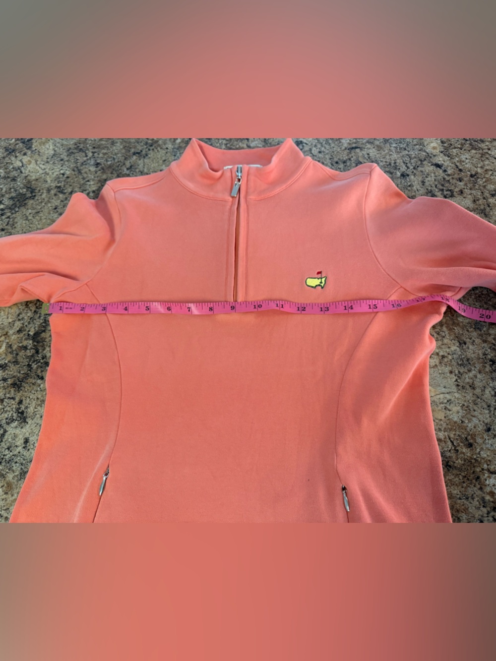 Fairway & Greene Masters Golf Peach Coral Quarter Zip Pullover Size Small Preppy - Picture 6 of 7